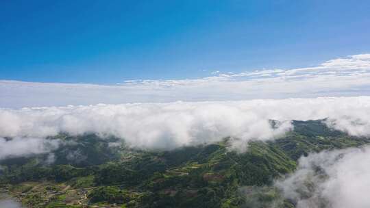 4k航拍恩施建始山川大地蓝天白云海视频素材模板下载