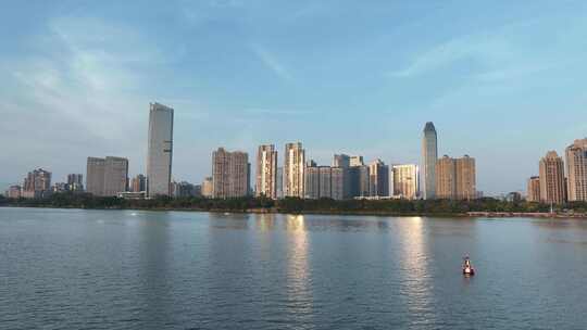 惠州惠城区航拍富力丽港中心城市建筑风光