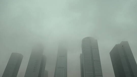 大雾中的中国尊CBD国贸