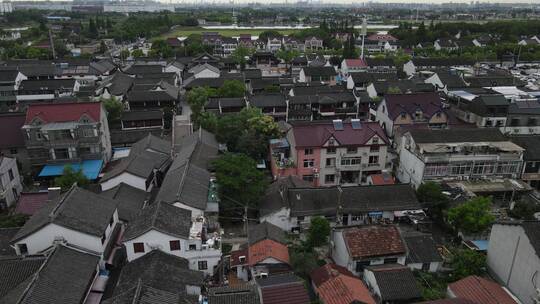 上海召稼楼古镇全景特写4K航拍原素材