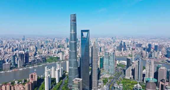 【合集】航拍上海浦东新区外滩陆家嘴风光