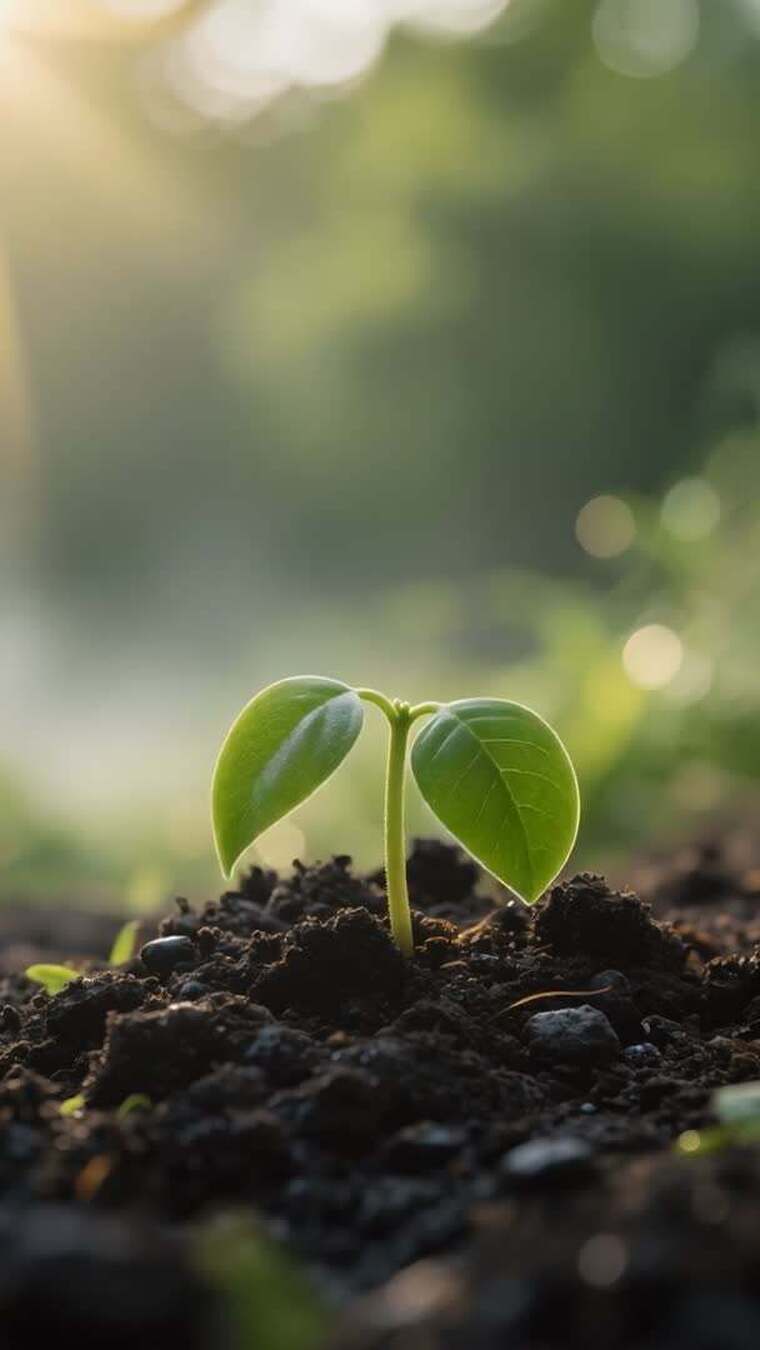 植物生长种子希望励志种子发芽竖版
