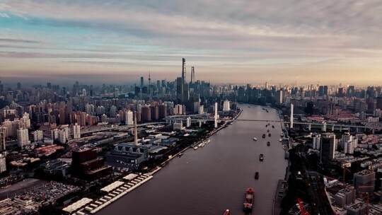 上海天际线8K航拍视频素材模板下载
