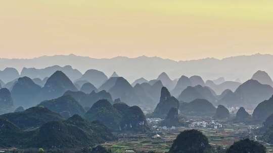 桂林山水喀斯特地貌航拍中国