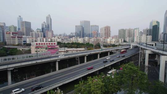 2022广州大道中珠江新城中山立交桥视频素材模板下载