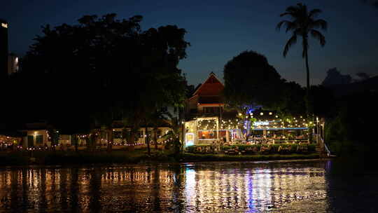 泰国清迈曼谷越南胡志明市河内湄公河夜景