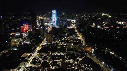 江苏徐州回龙窝历史文化街区夜景航拍