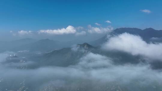 航拍深圳东西涌天文台海岸线云海景观4K