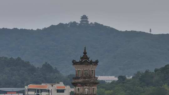 惠州泗洲塔挂榜阁航拍视频素材模板下载