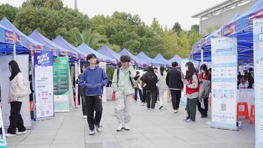 高校大学生毕业校园招聘会双选会视频素材模板下载