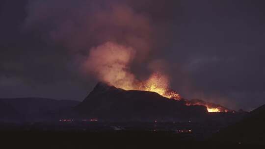 火山，熔岩流，火山，喷发