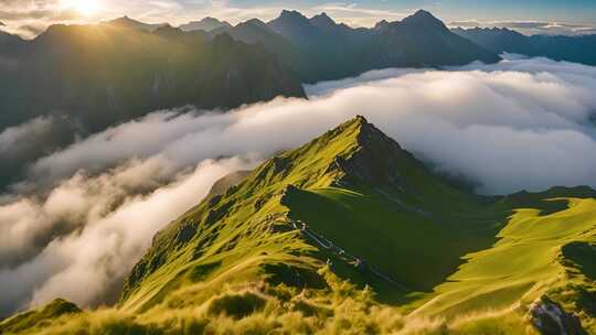 高山云海日出全景