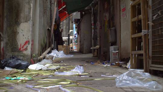 香港巷道的垃圾