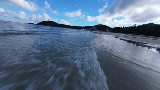 沙滩海浪晴天FPV实拍