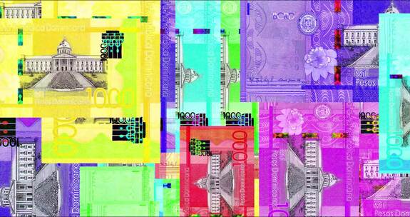 多米尼加比索1000 DOP纸币抽象彩色