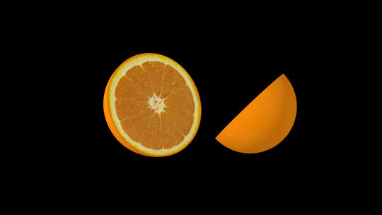 橙子切开慢镜头4k带通道