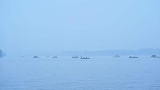 杭州雾西湖江南风景