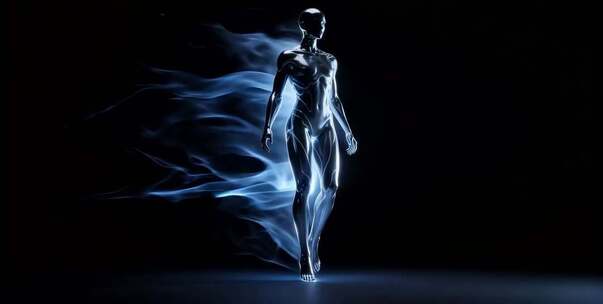 科技感人体光影特效画面