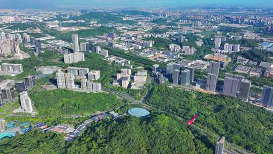 广州全景航拍黄埔区萝岗开发区科学城