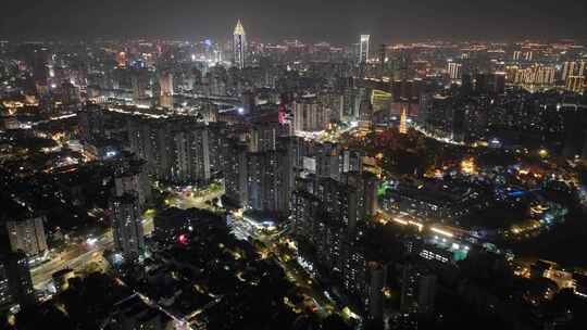浙江温州市鹿城区夜景航拍延时夜晚城市风景视频素材模板下载