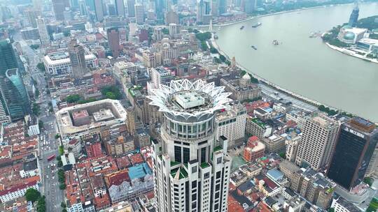 上海市外滩陆家嘴东方明珠塔上海中心大厦高视频素材模板下载