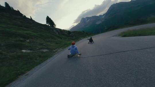 长板速降运动FPV航拍