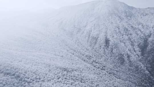 4K航拍天目山脉龙王山雾凇雪景风光