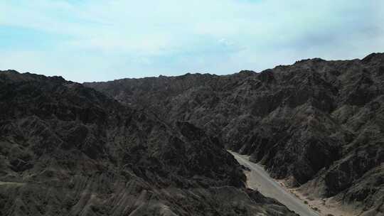 高山峡谷阿克塞航拍