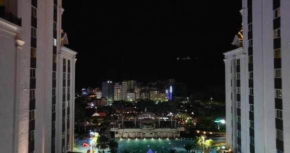 西双版纳景洪市夜景航拍