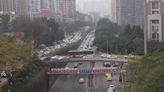 重庆市 渝北区红锦大道街景视频素材模板下载