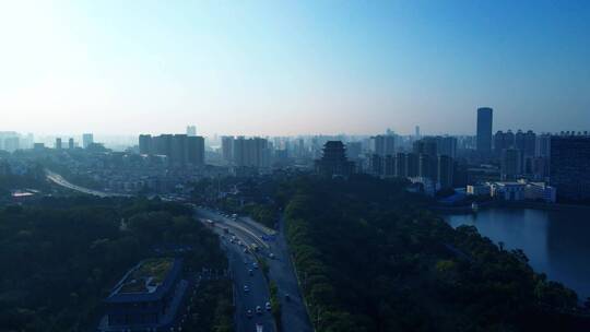 航拍南宁城市风光凤岭南路