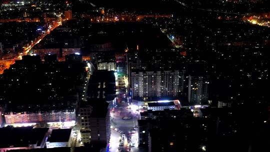 江西吉安县城区敦厚镇的夜晚延时摄影视频素材模板下载
