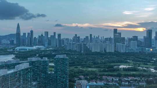 南山区后海CBD深圳湾日转夜延时