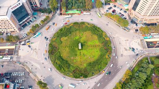 西安 鼓楼 街景 航拍 空中俯瞰