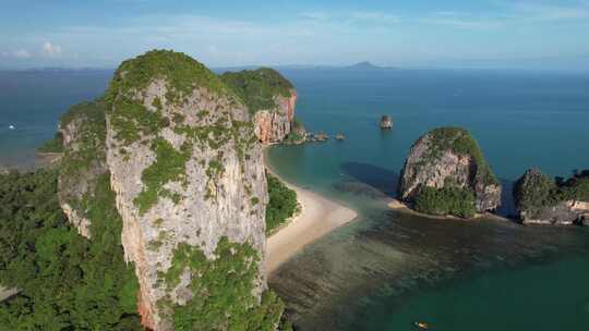HDR航拍泰国甲米莱雷半岛海滨自然风光