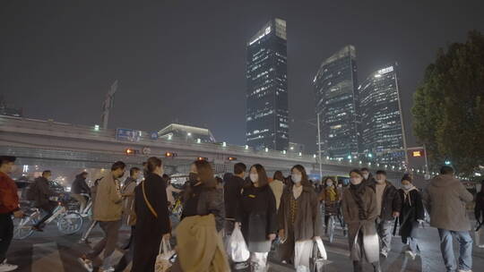 白领下班 都市夜晚 深夜加班