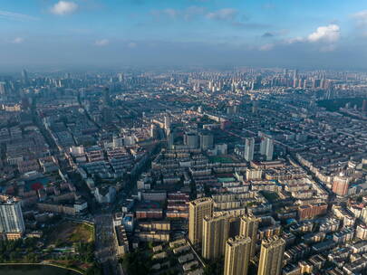 辽宁沈阳城市全景航拍延时