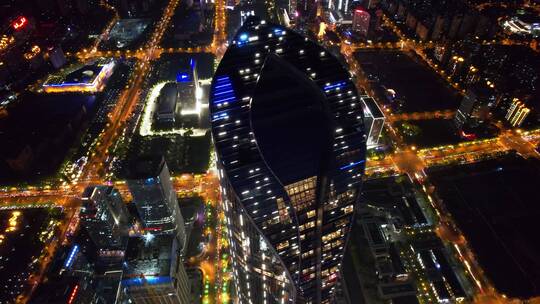 苏州金鸡湖夜景航拍