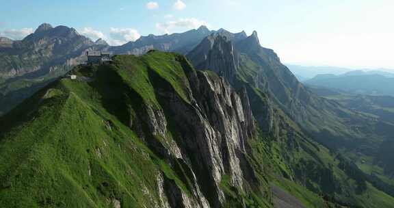 Altenalp Turm，山脉，房子，