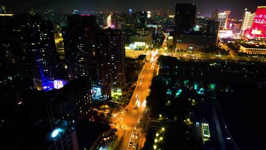 杭州西湖文化广场中山北路夜景车流视频素材