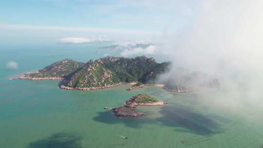 福建宁德霞浦笔架山海岛风景航拍