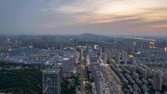 安徽蚌埠城市道路夜景航拍延时4K
