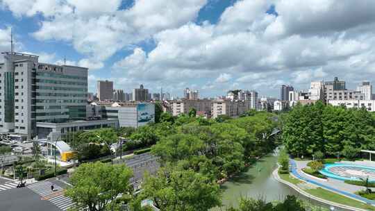 4K航拍昆山城市建筑风光大景