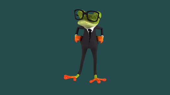 拇指上下的有趣3D卡通青蛙（包括alph