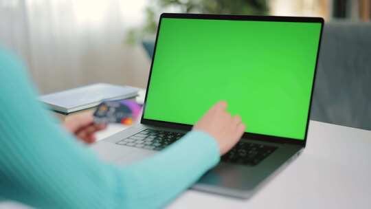 绿屏 电脑 显示器 素材
