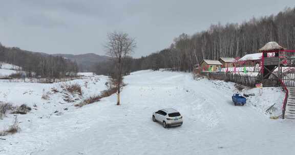 吉林雪乡威虎山寨航拍