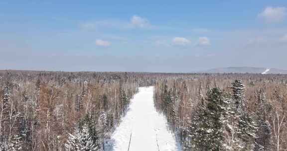 航拍林原雪海