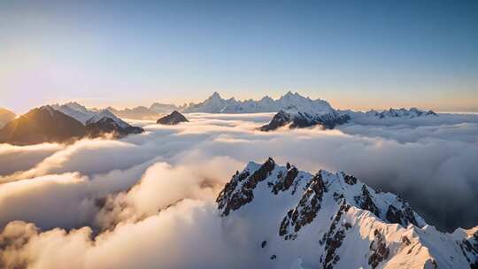 雪山云海日出全景