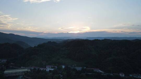 航拍 大自然 山川 日落 晚霞