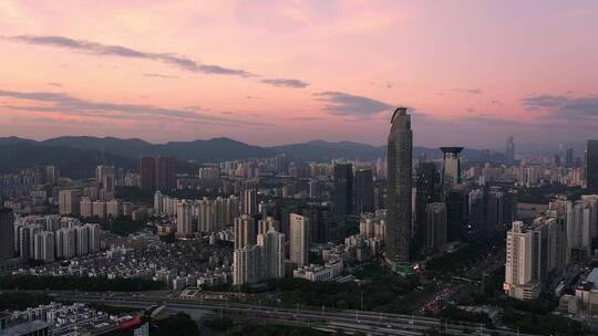 香蜜湖夕阳大景左横移